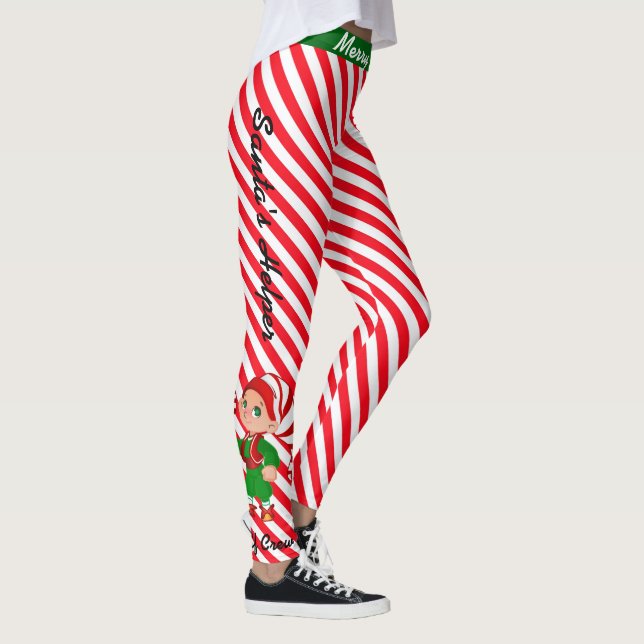 Legging Papais noeis De Natal Elf Crew Candy Tirava Leggin (Direita)