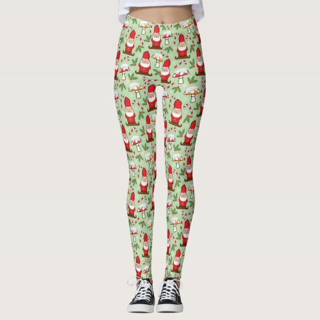 Legging Papais noeis de Natal Gnomos Design (Frente)