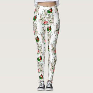 Legging papais noeis de natal preguiça-lhamas