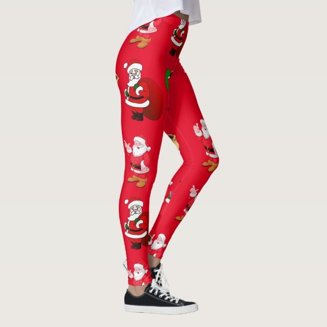 Legging Papais noeis de Natal Presentes e Apresentam Leggi (Direita)