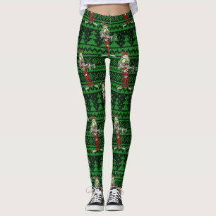 Legging papais noeis de Natal zombie