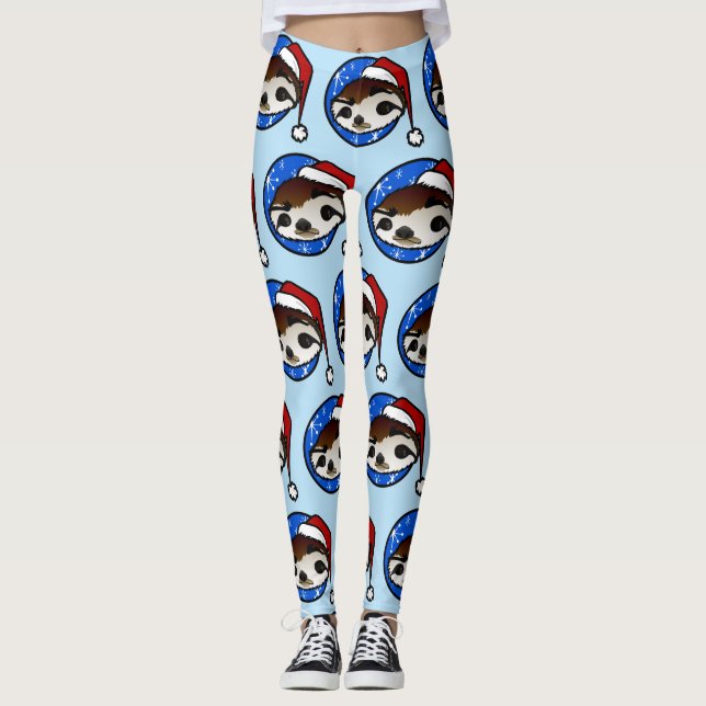 LEGGING PAPAIS NOEIS DE PADRÃO DE FERIADO DE NATAL (Frente)