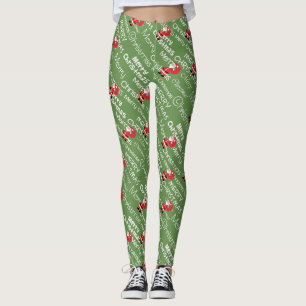 Legging Papais noeis e gráfico Feliz Natal