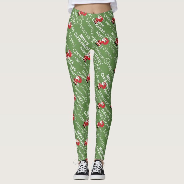 Legging Papais noeis e gráfico Feliz Natal (Frente)