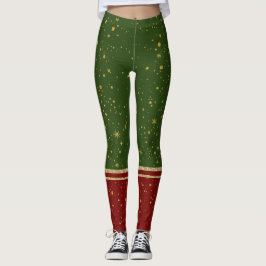 Legging Papais noeis Elf Red e Green Christmas