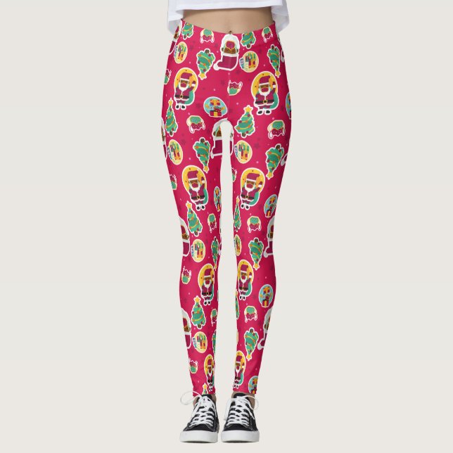 Legging papais noeis pretos de máscara de espuma (Frente)