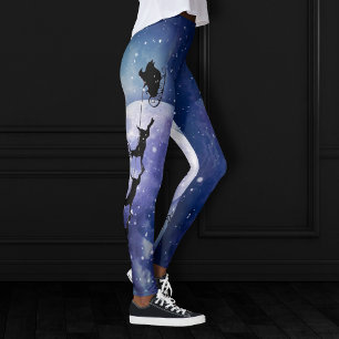 Legging Papais noeis Sleigh   Fantasy Galaxy Night Sky