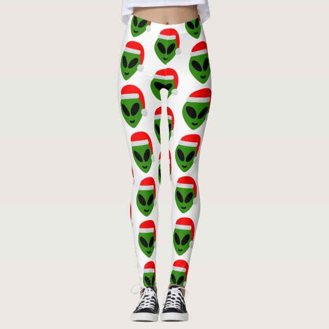 Legging papais noeis verdes alienígena emoji (Frente)