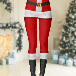 Legging Papais noeis Vermelhos Suit Sra. Claus Natal Festi