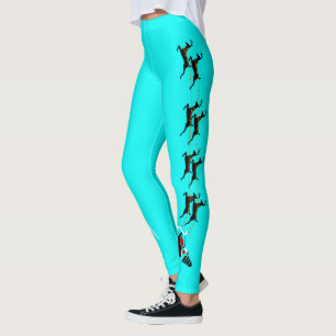 Legging Papais noeis W/Twin Deers TurquoiseLeggings