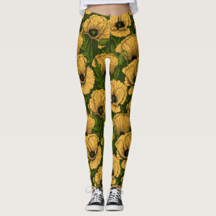 Legging Papanicolau amarelo em verde escuro
