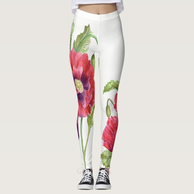 Legging Papas Vermelhas Arte Floral (Frente)