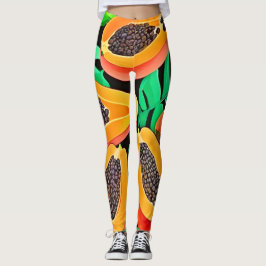 Legging Papaya e Folhas Novo Padrão