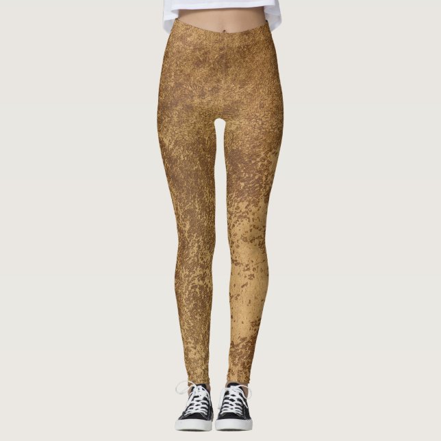 Legging Papel abstrato dourado (Frente)