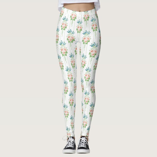 Legging Papel de parede barroco buquê de flores (Frente)