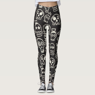Legging Papel de parede branco preto esmaecido
