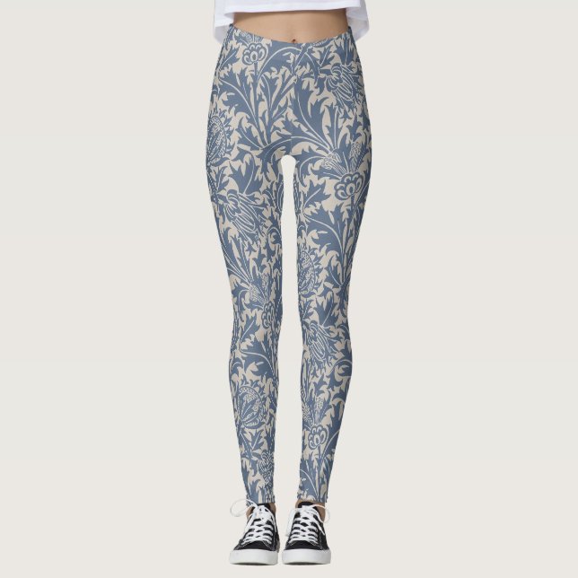 Legging Papel de Parede Cardo Azul Ardósia William Morris (Frente)