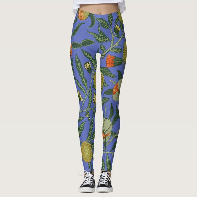 Legging Papel de Parede Colorido Romã Azul William Morris (Frente)
