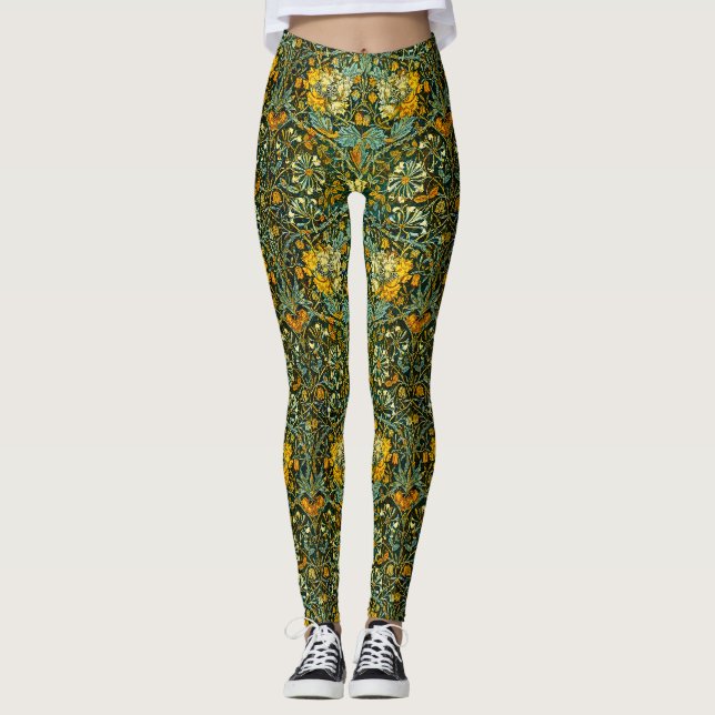 Legging Papel de Parede Floral Dourado de Madressilva Will (Frente)