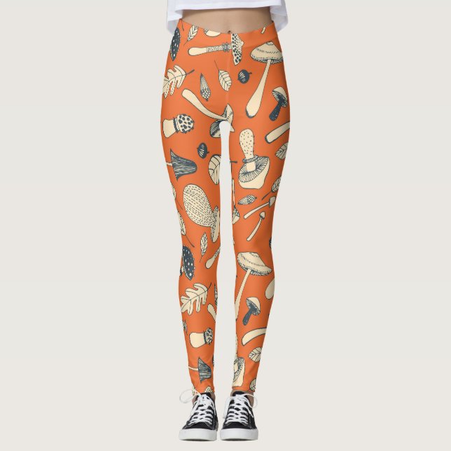 Legging Papel de parede Sensível de Cogumelo Doodal (Frente)