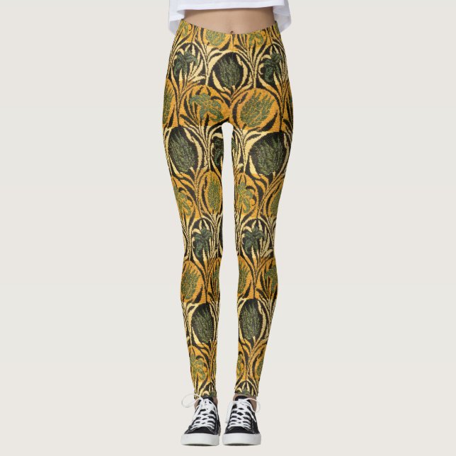 Legging Papel de Parede Vintage Tulipa Lírio William Morri (Frente)