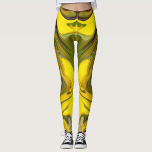Legging Papel Digital Amarelo Marble Waves-55448