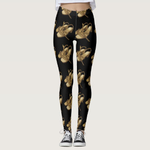 Legging Par de Saltos Dourados Pixelados
