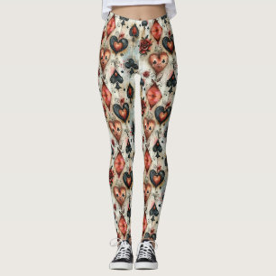 Legging Para amantes de jogos de cartas. A reproduzir símb