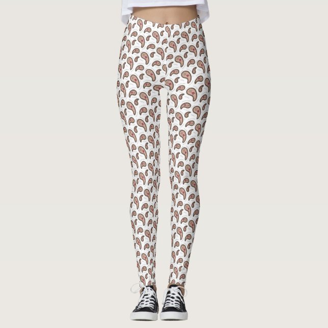 Legging Paramecia Paisley Biology Science White (Frente)