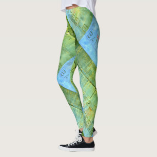 Legging parede azul de pedra velha