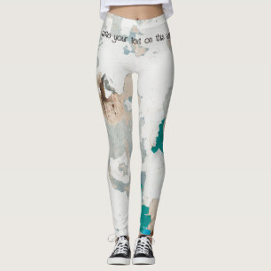 Legging Parede de tijolos pintada de estilo literal