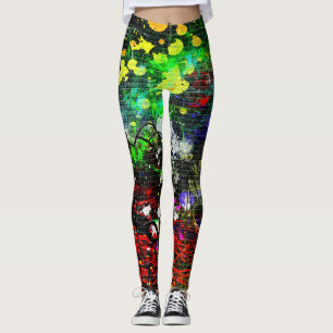 Legging Parede do tijolo do grafite