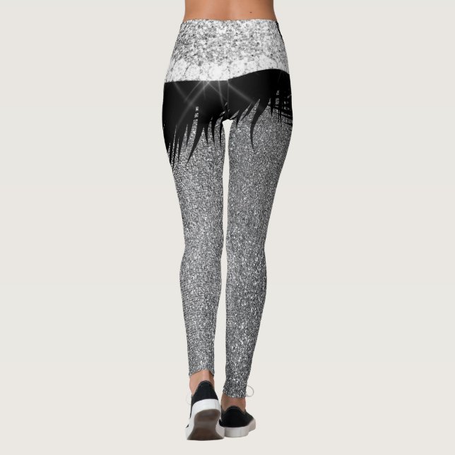 Legging Parero Skirt Silver Glitter Spark Glam Black (Verso)