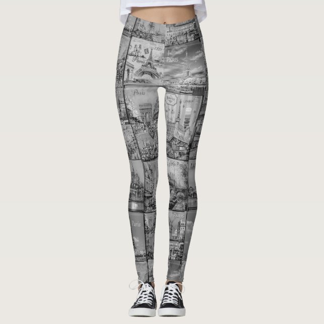 Legging Paris evoca padrão preto e branco (Frente)