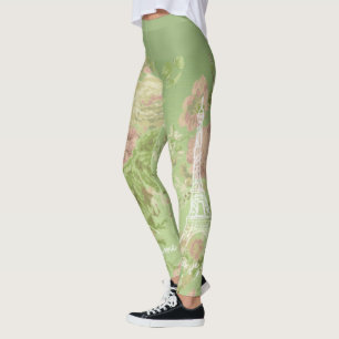 Legging Paris, torre Eiffel floral do vintage do t'aime do