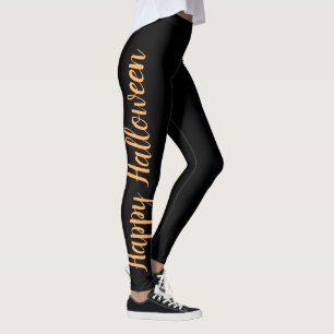 Legging Partido à moda alaranjado de néon preto do traje