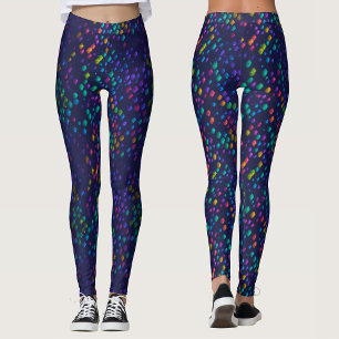 Legging Partido Padrão das Luzes de Disco Coloridas do Abs