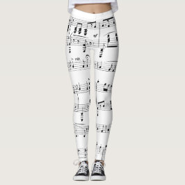 Legging Partitura branca