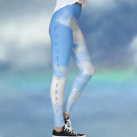 Legging Partly Cloudy Blue Sky Chic Blue and White<br><div class="desc">No one minds a few white clouds against a lovely sky blue especially on these partly cloudy with a  twist chic blue and white leggings. Personalize the side text as you like.

This image is original Sky photography by JLW_PHOTOGRAPHY.</div>
