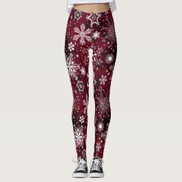 Legging Pás de Natal branco maroon