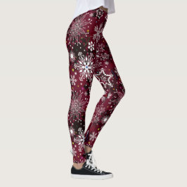 Legging Pás de Natal branco maroon