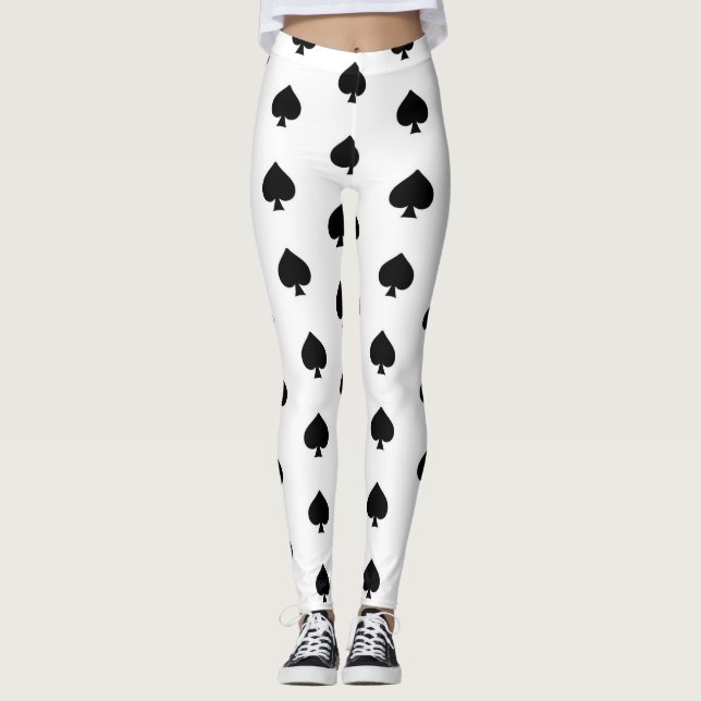 Legging Pás pretas no branco (Frente)