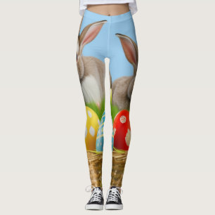 Legging Páscoa bonita Bunnypara um humor positivo