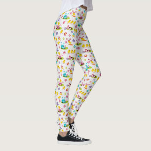 Legging PÁSCOA Coelhinho de Ovo Ioga Calça Meninas de Mulh