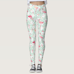 Legging Pássaro do flamingo com penas