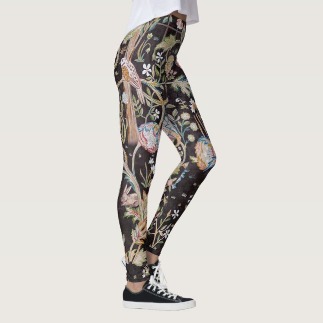 Legging Pássaro e Coelho no Jardim Flor, William Morris (Direita)