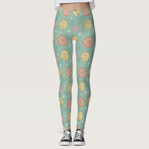 Legging Pássaro Grande   Padrão Floral de Boas Vibes
