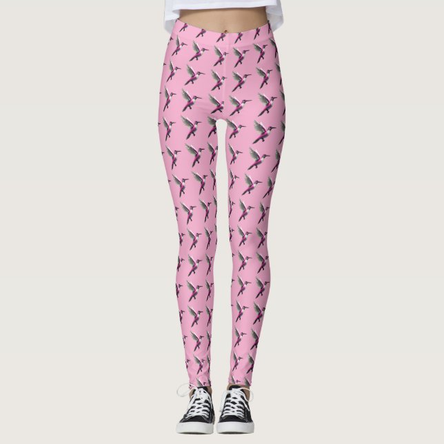 Legging Pássaro Humino Rosa Pixelado (Frente)