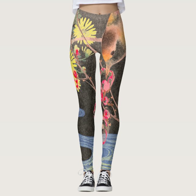 LEGGING PÁSSARO-IMPRESSÃO DE BLOQUEIO JAPONÊS (Frente)