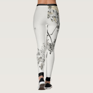 LEGGING PÁSSARO JAPONÊS COM FLORESCO DE CÉREBRO IMPRESS
